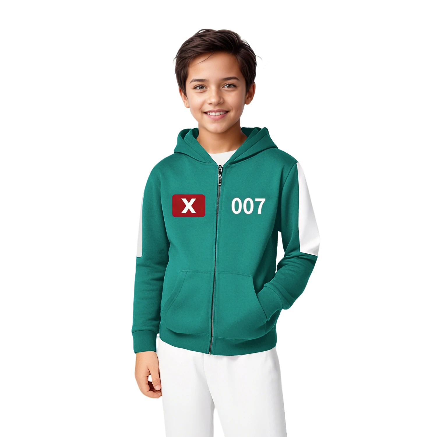 Player 456 Jacket Kids Adults Final Game Zipper Jacket Hooded Sweatshirt For Halloween Party 9 Player 456 Jacket Kids Adults Final Game Zipper Jacket Hooded Sweatshirt For Halloween Party - Image 9
