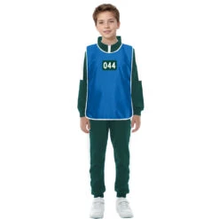 Kids The Final Game Costume Player 456 Green Tracksuit With Vest Full Set For Cosplay -Children Toys Sale 044