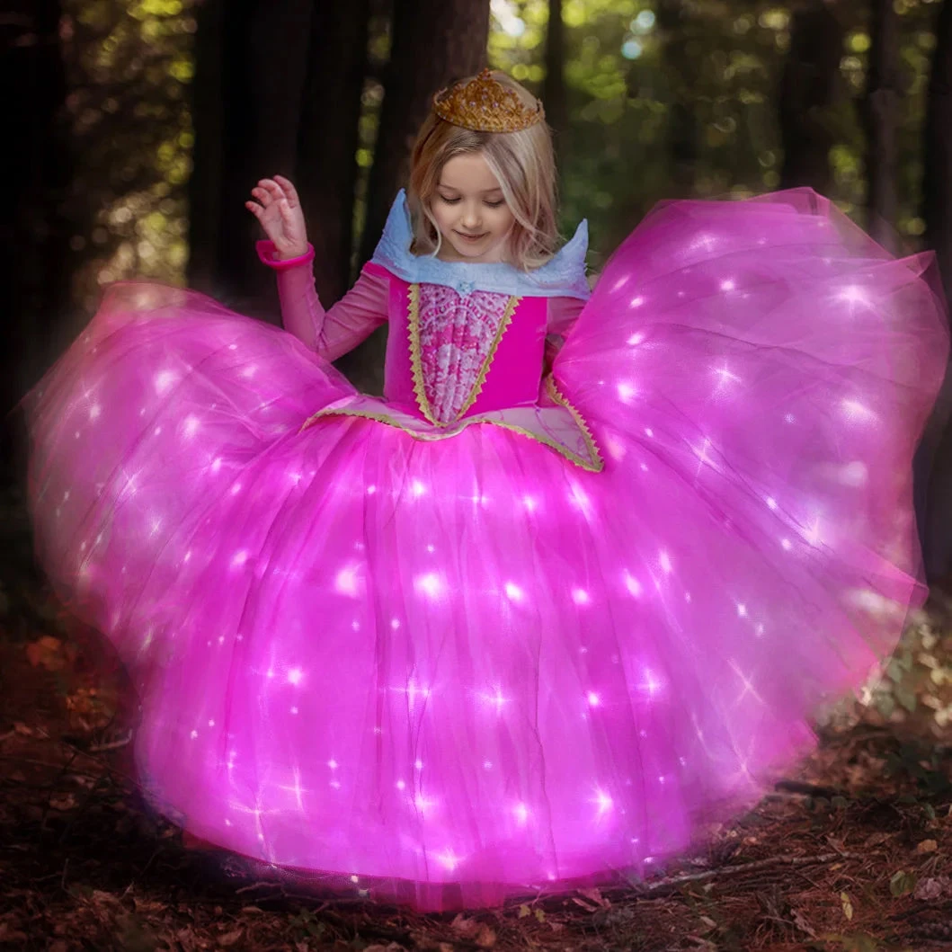 Aurora Costumes Princess Light Up Dress Kids Party Dress LED Birthday Dress 1 Aurora Costumes Princess Light Up Dress Kids Party Dress LED Birthday Dress