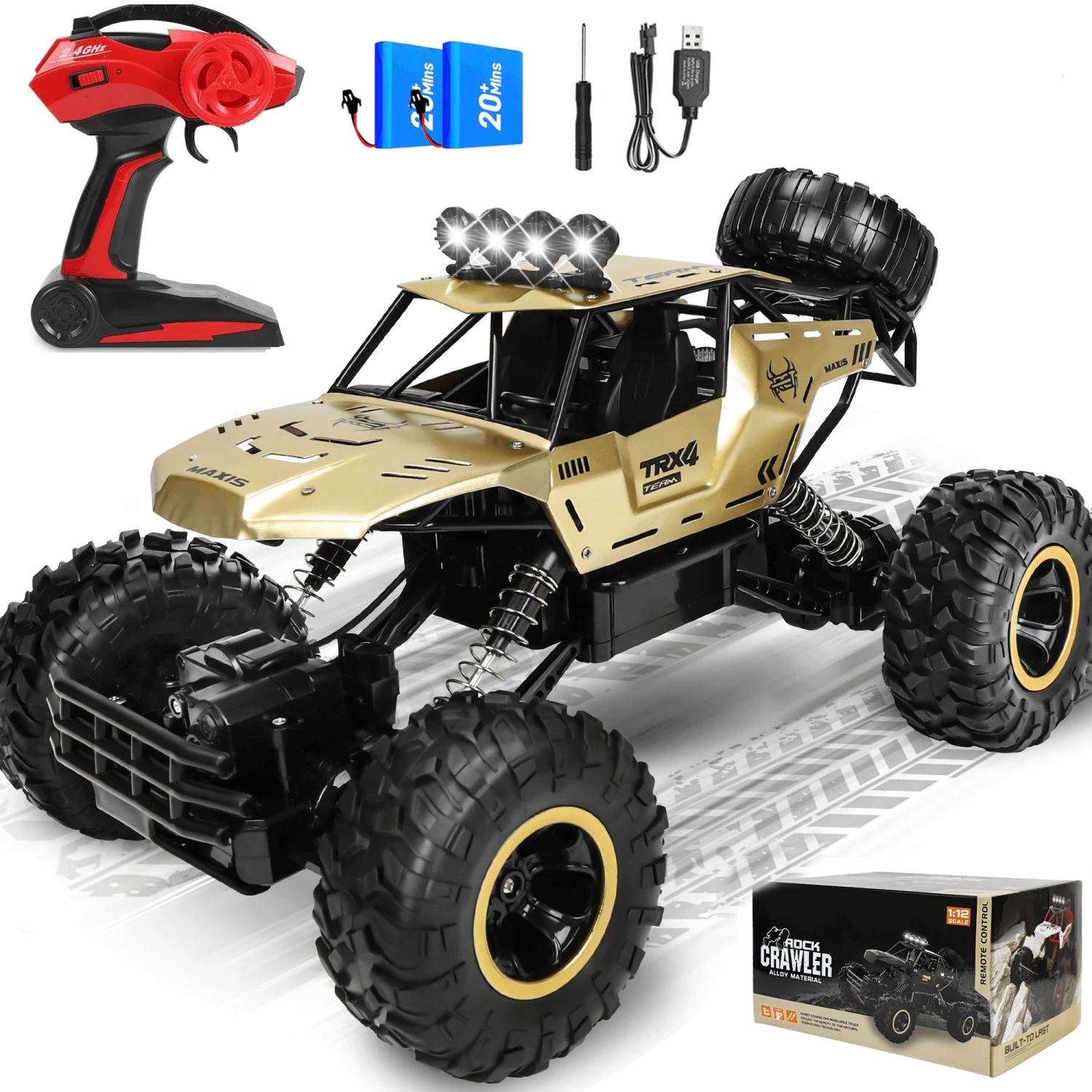1/12 Large RC Monster Truck 2.4G 4WD Metal Remote Control Car Kids RC Toys 1 1/12 Large RC Monster Truck 2.4G 4WD Metal Remote Control Car Kids RC Toys