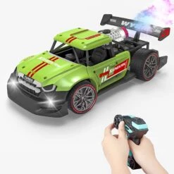 Alloy Spray RC Car Remote Control Mist Spray High Speed Stunt Car With LED Light 17 Alloy Spray RC Car Remote Control Mist Spray High Speed Stunt Car With LED Light -Children Toys Sale 1 16 Rc Car 2 4g 4ch Spray Light High speed Remote Control Drift Stunt Car 1