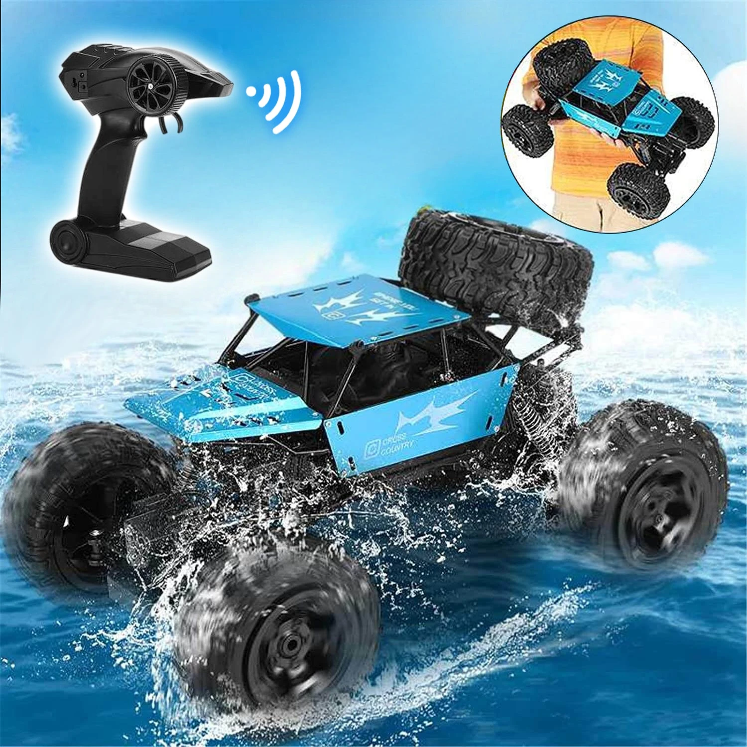 Big Amphibious RC Truck 1/8 Scale Waterproof Remote Control Car 4WD Off-road Truck IP66 Water Monster Vehicle 5 Big Amphibious RC Truck 1/8 Scale Waterproof Remote Control Car 4WD Off-road Truck IP66 Water Monster Vehicle - Image 5