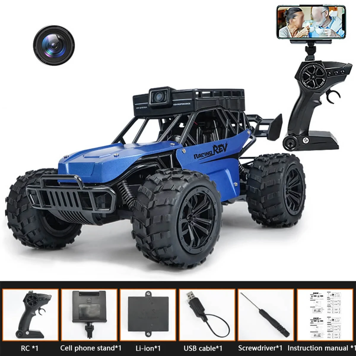 RC Car 1080P Camera Remote Control Car 2.4G WIFI Video Dialogue Off-road Climbing Truck 2 RC Car 1080P Camera Remote Control Car 2.4G WIFI Video Dialogue Off-road Climbing Truck - Image 2