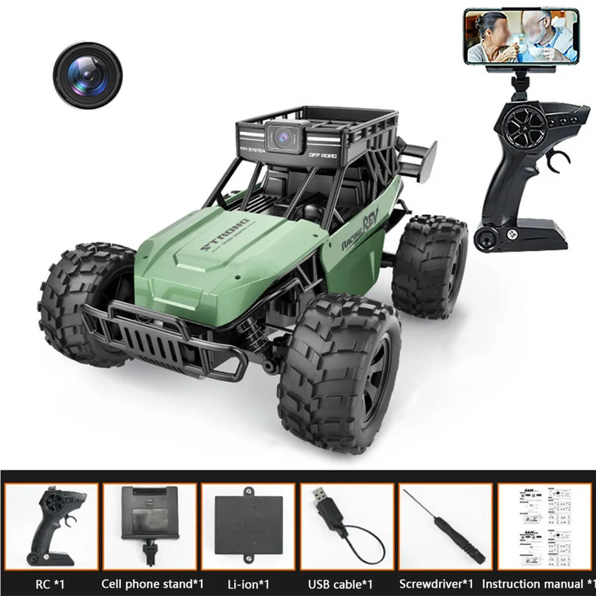 RC Car 1080P Camera Remote Control Car 2.4G WIFI Video Dialogue Off-road Climbing Truck 3 RC Car 1080P Camera Remote Control Car 2.4G WIFI Video Dialogue Off-road Climbing Truck - Image 3
