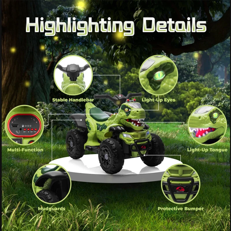Dinosaur Toddler Electric Cars 6V Battery Powered ATV Ride-on Toys With Remote Control 12 Dinosaur Toddler Electric Cars 6V Battery Powered ATV Ride-on Toys With Remote Control - Image 12