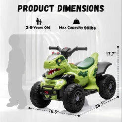12V Dinosaur Kids Ride-on Car Bluetooth Dual Drive Electric Cars With Rechargeable Battery -Children Toys Sale 12V Dinosaur Ride on ATV Electric Car 4 50aa2b53 4d86 40ce 9919 f0649c9e2006