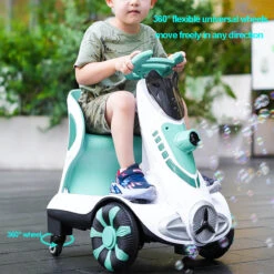 Electric Scooter Anti-Rollover Electric Car Kids Bubble Car Dual Drive With Light & Music -Children Toys Sale 12V Electric Scooter Anti Rollover Electric Car 3