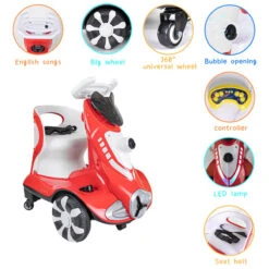 Electric Scooter Anti-Rollover Electric Car Kids Bubble Car Dual Drive With Light & Music -Children Toys Sale 12V Electric Scooter Anti Rollover Electric Car 9