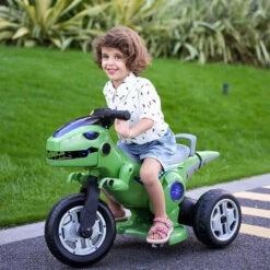 12V Kids Electric Motorcycle 3 Wheels Dinosaur Car Dual Drive Ride On Car For Boys & Girls -Children Toys Sale 12V Kids Electric Dinosaur Motorcycle 20