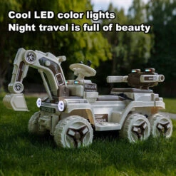 12V Kids Electric Excavator Four Drive Ride On Car Two Seats Excavator With Music Light 24 12V Kids Electric Excavator Four Drive Ride On Car Two Seats Excavator With Music Light -Children Toys Sale 12V Kids Electric Excavator 8
