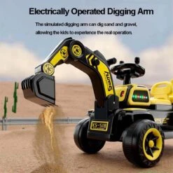 Kids Ride On Car Two Seats 12V Electric Excavator Dual Drive Ride On Excavator With Music Light -Children Toys Sale 12V Kids Ride On Excavator 1