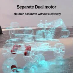 Kids Ride On Car Two Seats 12V Electric Excavator Dual Drive Ride On Excavator With Music Light -Children Toys Sale 12V Kids Ride On Excavator 2