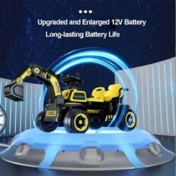 Kids Ride On Car Two Seats 12V Electric Excavator Dual Drive Ride On Excavator With Music Light -Children Toys Sale 12V Kids Ride On Excavator 3