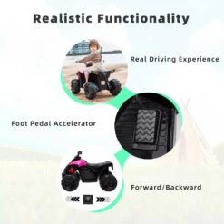 12V Ride On ATV With Low & High Speed Childs Ride-on Car W/ Bluetooth Music And LED Lights Girls Ride-On Toys -Children Toys Sale 12V Ride On ATV with Low High Speed 5