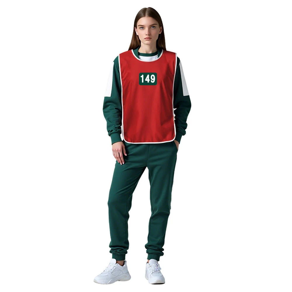 Adult Players Tracksuit With Vest Game 3 Green Costume For Halloween Cosplay 3 Adult Players Tracksuit With Vest Game 3 Green Costume For Halloween Cosplay - Image 3