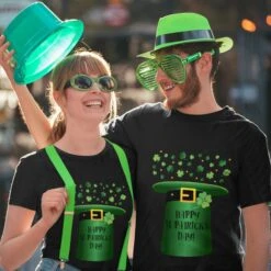 Couples Saint Patricks Day T-shirt And Hat Lucky Green Costume Irish Festival Outfit -Children Toys Sale 1740566556502qss 1739868716283