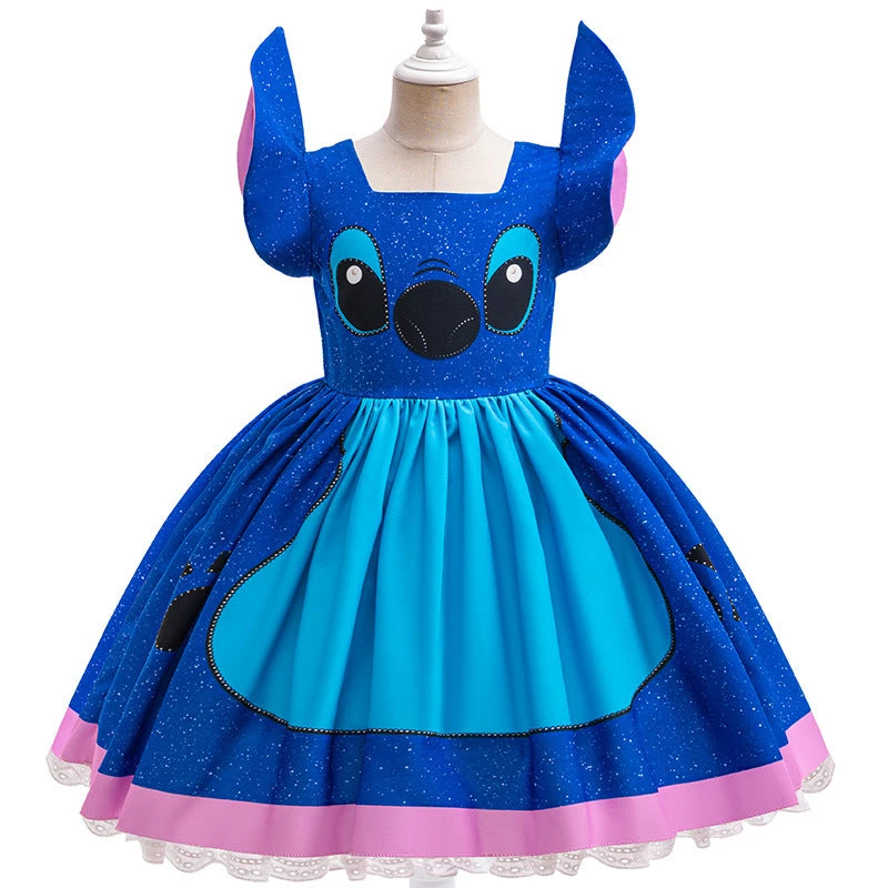 Kids Experiment 626 Costume Girls Cute Blue Alien Dog Cosplay Dress 3 Kids Experiment 626 Costume Girls Cute Blue Alien Dog Cosplay Dress - Image 3