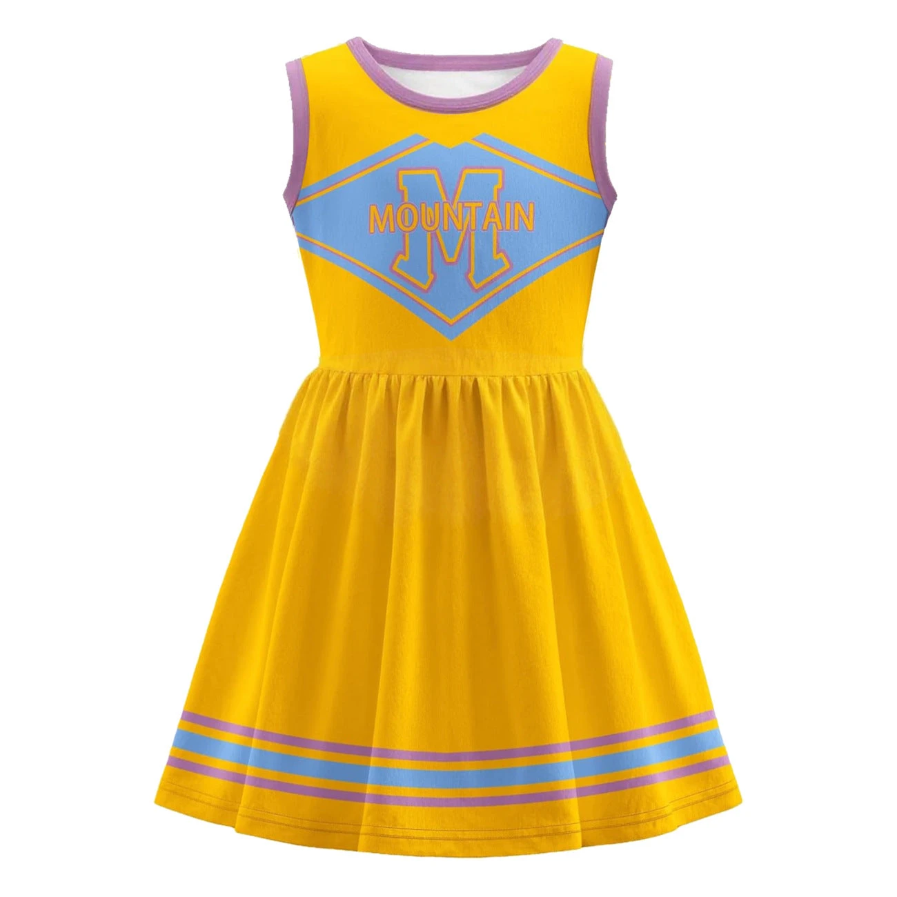 Girls Zombie Cheerleader Costume Yellow Addison Dress With Pom Poms For Halloween Carnival 2 Girls Zombie Cheerleader Costume Yellow Addison Dress With Pom Poms For Halloween Carnival - Image 2