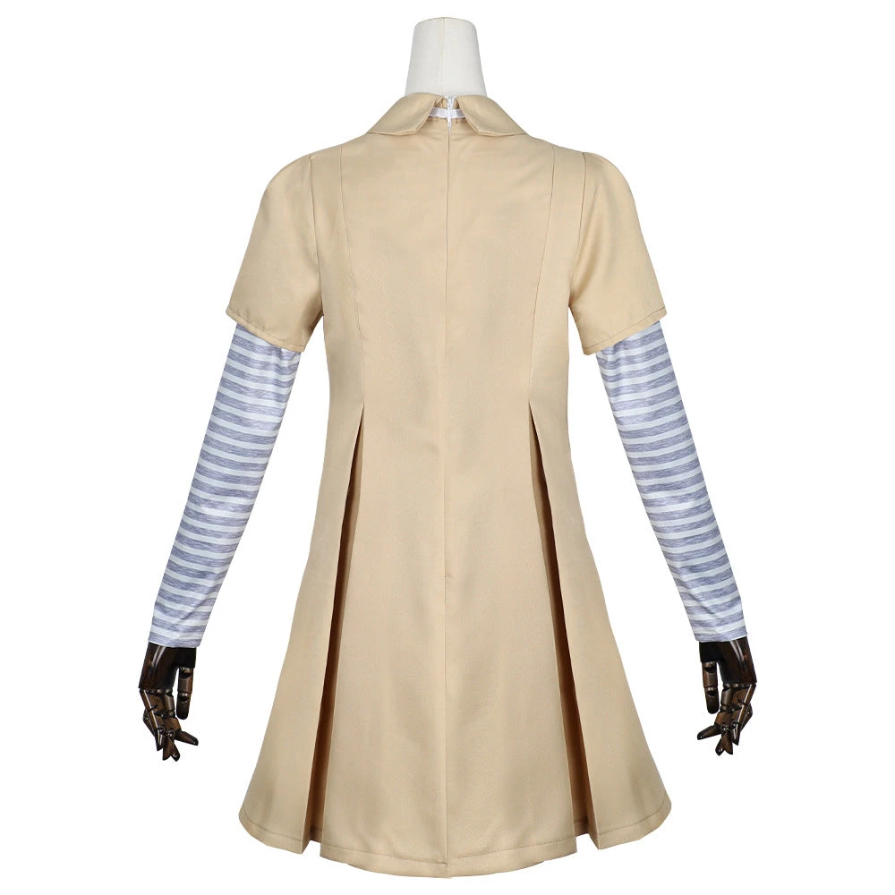 Megan Dress Kids Adults AI Robot Khaki Costume Shirt Dress And Bowknot Full Set For Halloween Carnival 4 Megan Dress Kids Adults AI Robot Khaki Costume Shirt Dress And Bowknot Full Set For Halloween Carnival - Image 4