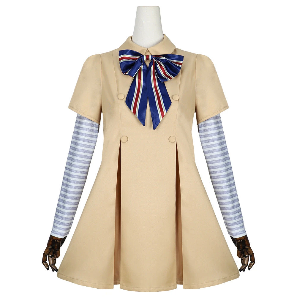 Megan Dress Kids Adults AI Robot Khaki Costume Shirt Dress And Bowknot Full Set For Halloween Carnival 3 Megan Dress Kids Adults AI Robot Khaki Costume Shirt Dress And Bowknot Full Set For Halloween Carnival - Image 3