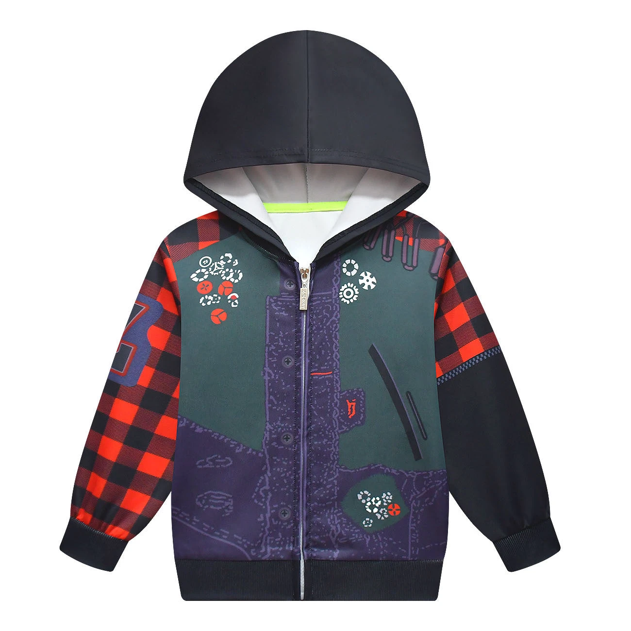 Kids Zombies Costume Zed Hooded Sweatshirt Zip Up Jacket For Halloween Carnival 2 Kids Zombies Costume Zed Hooded Sweatshirt Zip Up Jacket For Halloween Carnival - Image 2