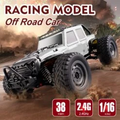 38KM/H Fast RC Truck 4WD Full-scale Off-road Jeep 1/16 All Terrain Climbing Vehicle -Children Toys Sale 1BatteryWhite 02