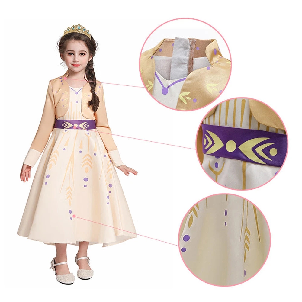 Kids Princess Aanna Dress Halloween Costume Girls Cosplay Party Dress With Accessories 5 Kids Princess Aanna Dress Halloween Costume Girls Cosplay Party Dress With Accessories - Image 5