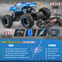 1/12 RC Monster Truck 4WD Remote Control Truck Off Road Rock Crawlers All Terrain Climbing Car -Children Toys Sale 1 12 RC Truck
