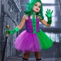 Girls Horror Clown Costume Crazy Joker Outfit Scary Purple Tutu Dress And Gloves For Dress Up Party -Children Toys Sale 1 21b2f4e4 e09c 4a96 9371 7174b48a6d3a