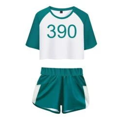 Girls 2PCS Players Costume Green Cropped T-shirt And Shorts For Sport -Children Toys Sale 1 3 5562c729 ee21 427d a688 dfbeb4a8da54