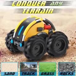 4WD Double Sided 360° Flip And Spin Stunt Amphibious Remote Control Racing Drift Car -Children Toys Sale 2 4Ghz Amphibious Remote Control Car Four Wheel Drive 360 Roll Rotating Remote Control Car Toy