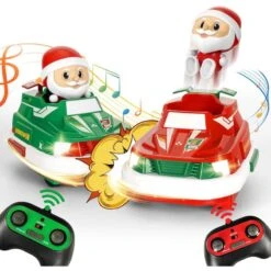 Children Toys Sale 25 2-Pack Christmas-Themed RC Bumper Cars Electronic Bump & Pop-up Game With 2 Figures Kids Remote Control Race Car