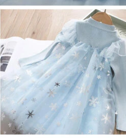 Little Girls Winter Princess Dress Elsa Snowflake Fluffy Sweater Dresses 1-10 Years -Children Toys Sale 21794790563 830311177