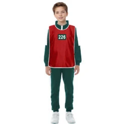 Kids The Final Game Costume Player 456 Green Tracksuit With Vest Full Set For Cosplay -Children Toys Sale 226