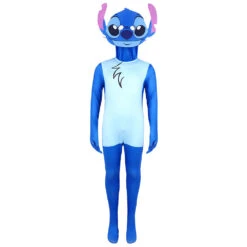 Kids Experiment 626 Costume Blue Alien Cute Jumpsuit And Helmet Set For Cosplay
