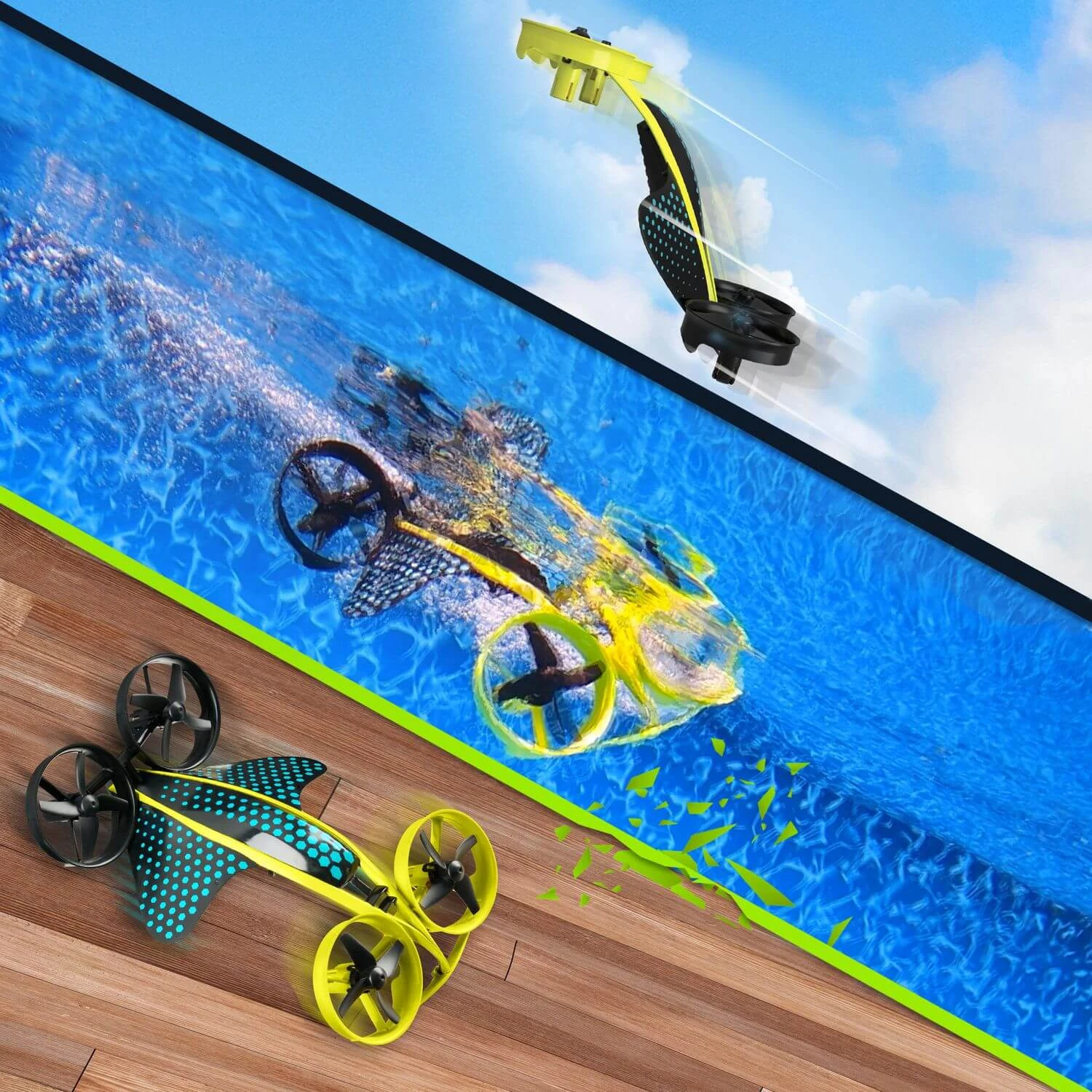 Hybrid Stunt Drone 3-in-1 Air To Water Quadcopter Remote Control Flying Toy/Diving Boat/Racing Car For Kids 5 Hybrid Stunt Drone 3-in-1 Air To Water Quadcopter Remote Control Flying Toy/Diving Boat/Racing Car For Kids - Image 5
