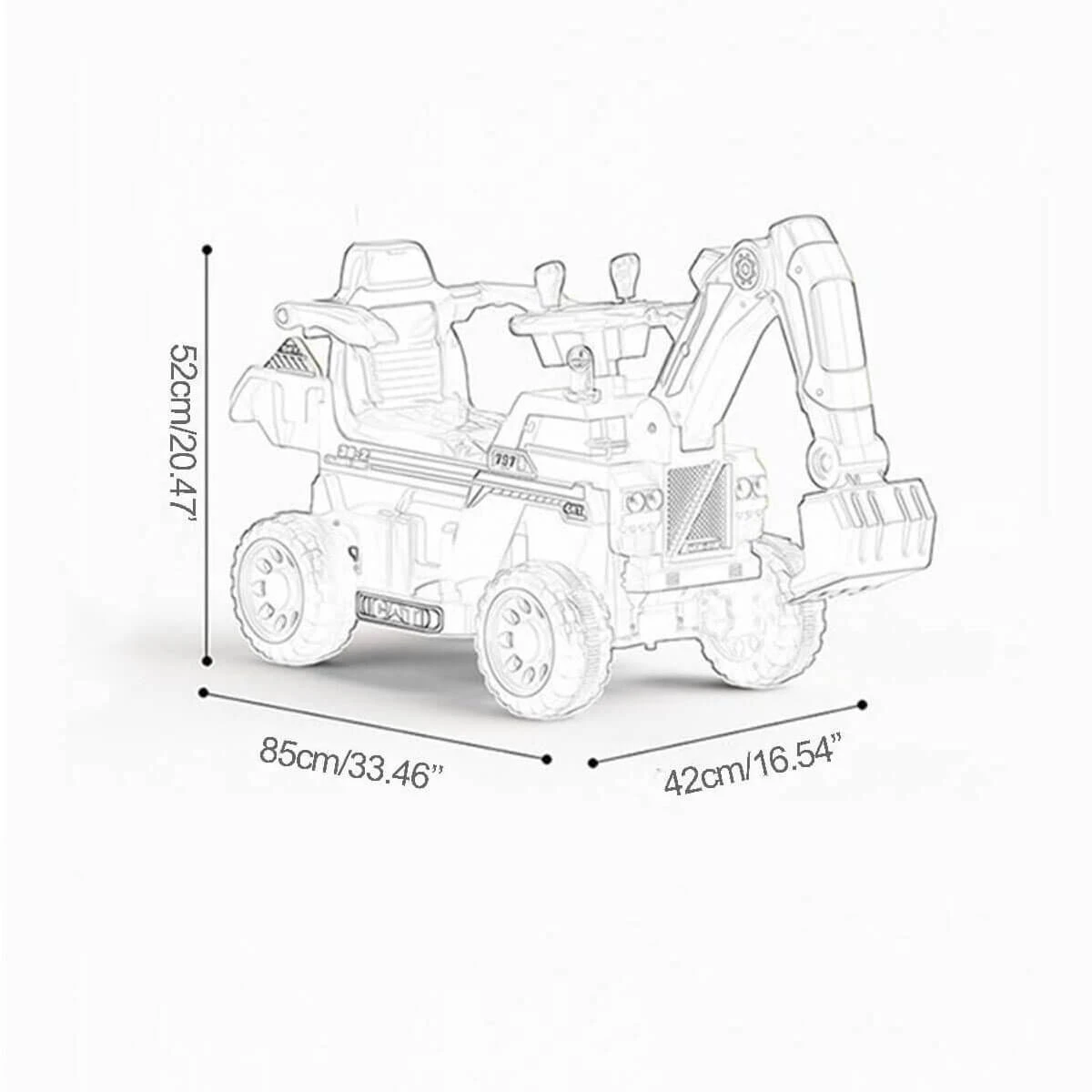 3-in-1 Kids Ride On Excavator Outdoor Indoor Ride-On Car With Front Loader Digger & Light Music 9 3-in-1 Kids Ride On Excavator Outdoor Indoor Ride-On Car With Front Loader Digger & Light Music - Image 9