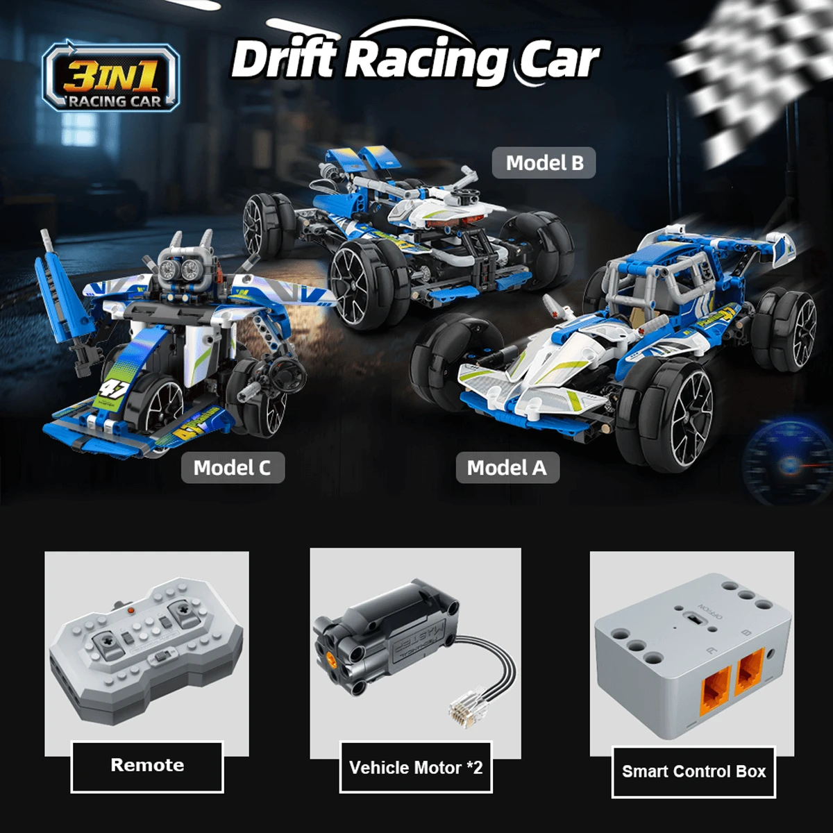 3 In 1 STEM RC Robot Car Building Blocks DIY Kit 4WD Remote Control APP Programming Drift Robot Car 5 3 In 1 STEM RC Robot Car Building Blocks DIY Kit 4WD Remote Control APP Programming Drift Robot Car - Image 5