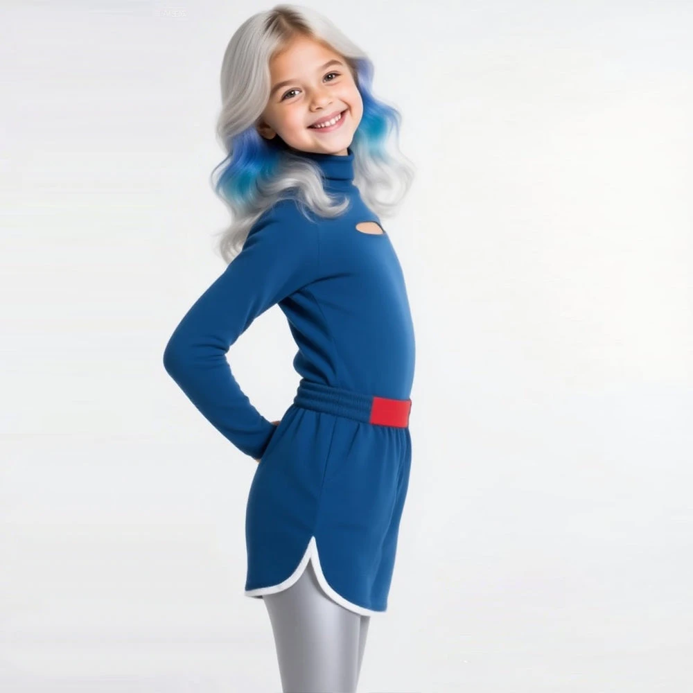 Kids Adults Zombies Costume Blue Addison Cut-out Tops And Shorts Suit For Halloween Carnival 6 Kids Adults Zombies Costume Blue Addison Cut-out Tops And Shorts Suit For Halloween Carnival - Image 6