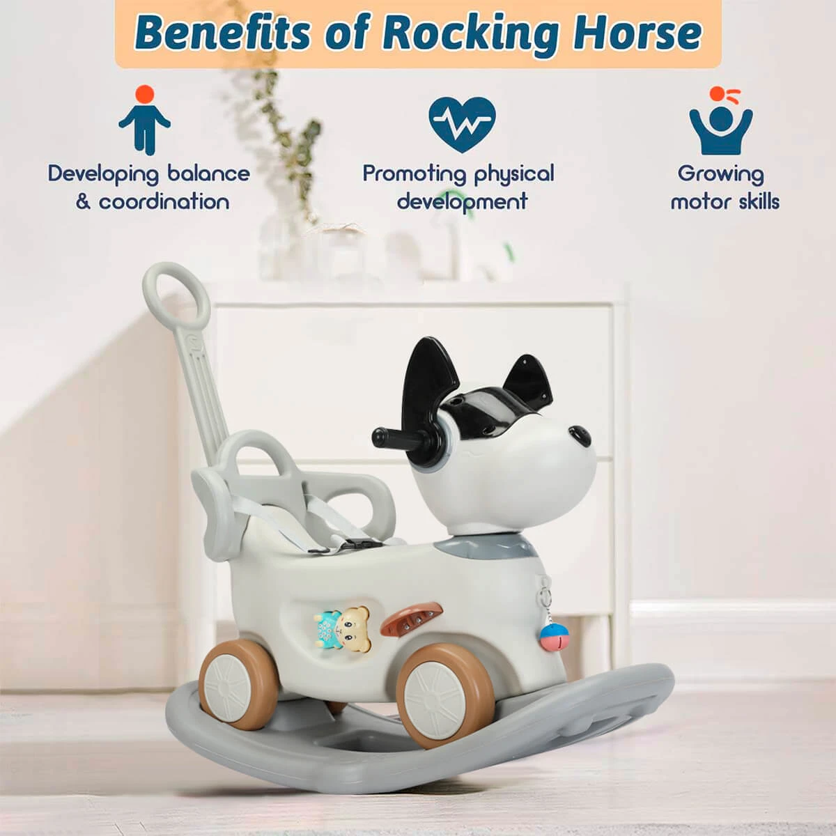 4-in-1 Rocking Horse Baby Dog Push Car With Detachable Balance Board 5 4-in-1 Rocking Horse Baby Dog Push Car With Detachable Balance Board - Image 5