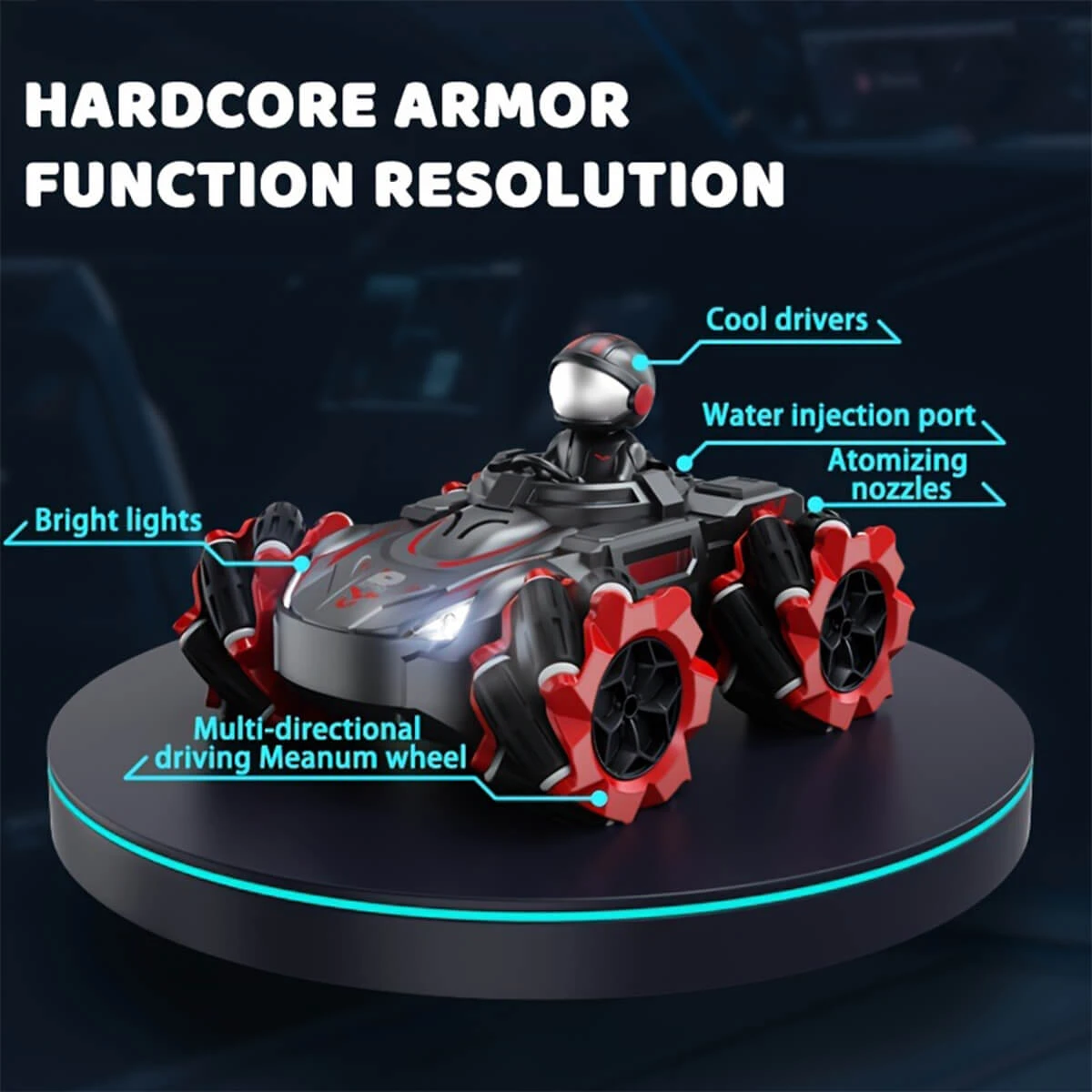 4WD Remote Control Car 2.4GHz 360 ° Rotating Stunt Car RC Drift Car With Spray Music 8 4WD Remote Control Car 2.4GHz 360 ° Rotating Stunt Car RC Drift Car With Spray Music - Image 8
