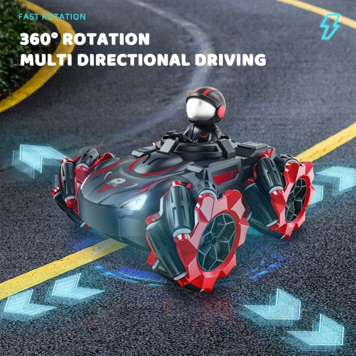 4WD Remote Control Car 2.4GHz 360 ° Rotating Stunt Car RC Drift Car With Spray Music 3 4WD Remote Control Car 2.4GHz 360 ° Rotating Stunt Car RC Drift Car With Spray Music - Image 3