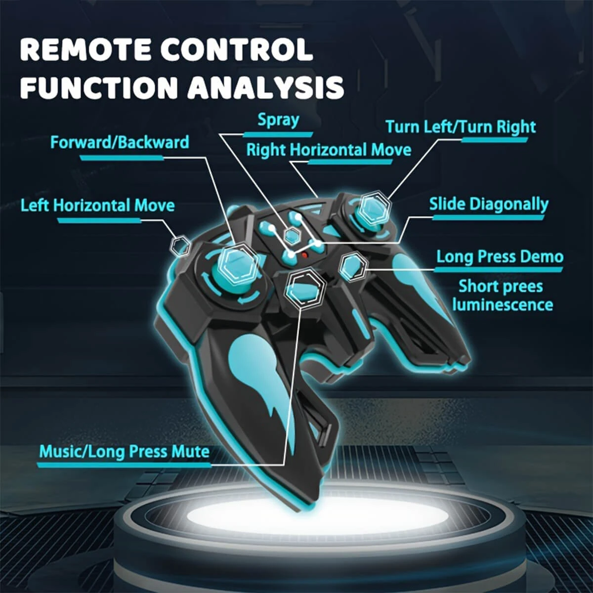 4WD Remote Control Car 2.4GHz 360 ° Rotating Stunt Car RC Drift Car With Spray Music 9 4WD Remote Control Car 2.4GHz 360 ° Rotating Stunt Car RC Drift Car With Spray Music - Image 9