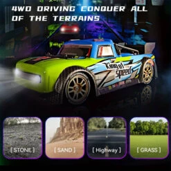 4WD Remote Control Drift Car 2.4G RC Fast Spray Truck With Led Lights For Kids -Children Toys Sale 4WD Remote Control Drift Car With Spray 10