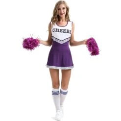 Adult Cheerleader Costume High School Girls Cheerleader Uniforms Cheer Dress Pom Poms Socks -Children Toys Sale 4 000b19ca f8e3 4ceb b2bb 2ff75631be67