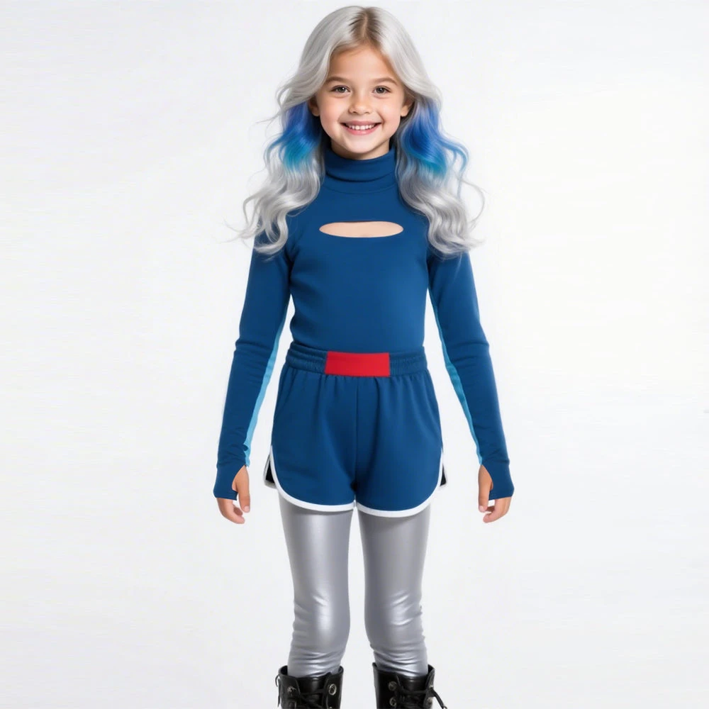 Kids Adults Zombies Costume Blue Addison Cut-out Tops And Shorts Suit For Halloween Carnival 5 Kids Adults Zombies Costume Blue Addison Cut-out Tops And Shorts Suit For Halloween Carnival - Image 5