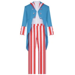 Mens Uncle Sam Costume 4th Of July Outfit Tuxedo Pants And Shirt 3pcs Suit For Independence Day Parade 9 Mens Uncle Sam Costume 4th Of July Outfit Tuxedo Pants And Shirt 3pcs Suit For Independence Day Parade -Children Toys Sale 4thofJulycostume 3