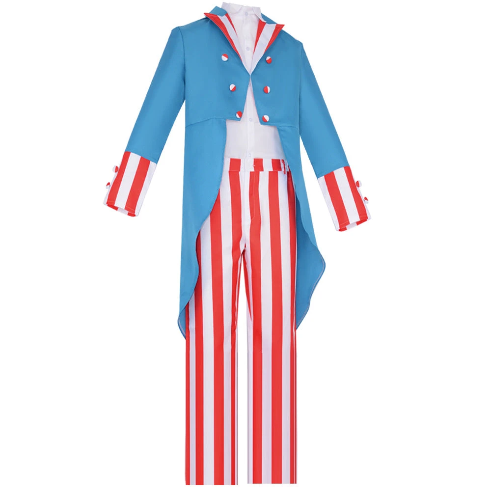 Mens Uncle Sam Costume 4th Of July Outfit Tuxedo Pants And Shirt 3pcs Suit For Independence Day Parade 5 Mens Uncle Sam Costume 4th Of July Outfit Tuxedo Pants And Shirt 3pcs Suit For Independence Day Parade - Image 5