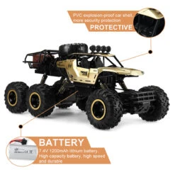 6 Wheels Remote Control Car RC Monster Truck Electric RC Car With Double Motors -Children Toys Sale 6 Wheels RC Truck For Kids 2