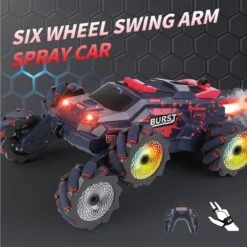 6 Wheels RC Car 2.4G Spray RC Stunt Car Swing Arm Drift Vehicle With Light -Children Toys Sale 6 Wheels Spray RC Stunt Car 9